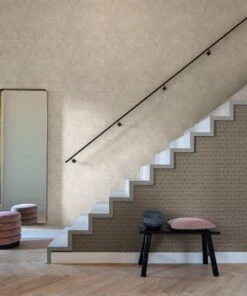 FACTORY IV Wallpaper Mottled Concrete -Crockers Paints Store 939538 roomset1