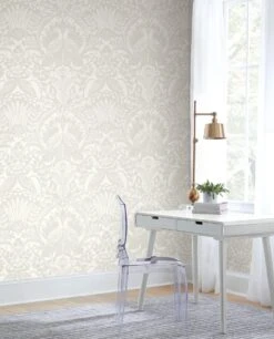 Damask Resource Library Egret Damask Wallpaper -Crockers Paints Store DM4997 YWDE39EgretDamask RS1