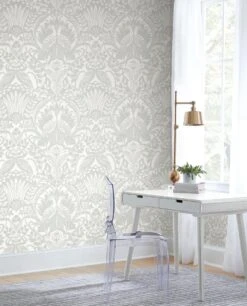 Damask Resource Library Egret Damask Wallpaper -Crockers Paints Store DM4998 YWDE39EgretDamask RS1