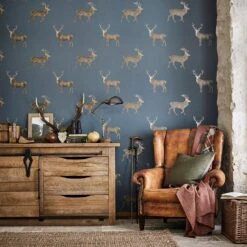 Aboretum Wallpaper Evesham Deer -Crockers Paints Store Evesham Deer 1 All Colours Elysian wallpaper 1