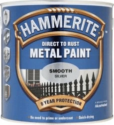 Direct To Rust Metal Paint Hammerite Smooth Gloss Silver