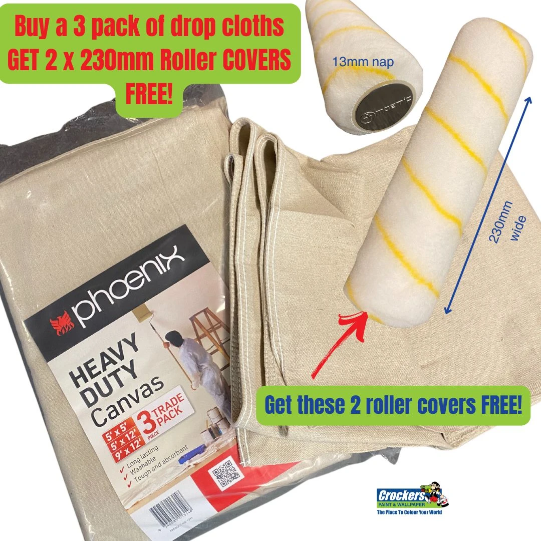 Heavy Duty Canvas Phoenix Paint Drop Cloth Sheets Heavy Duty Canvas Phoenix Paint Drop Cloth Sheets -Crockers Paints Store