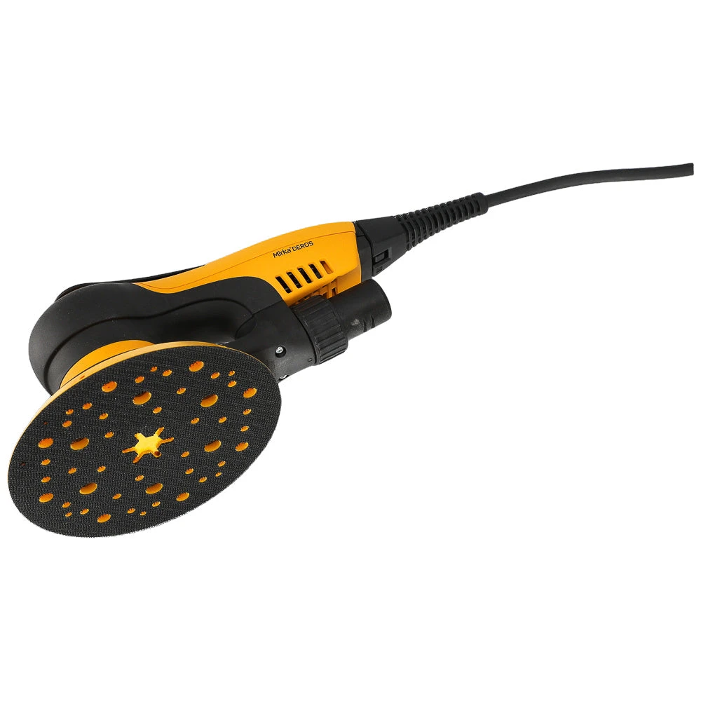 Mirka Deros II 150mm Random Orbital Sander - 5mm Orbit 650CV Mirka Deros II 150mm Random Orbital Sander - 5mm Orbit 650CV -Crockers Paints Store Mirka Deros II Sander Pad View