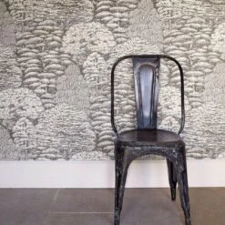 Aboretum Wallpaper Woodland Toile -Crockers Paints Store Woodland Toile WP Chair Detail