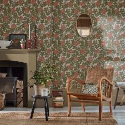 Emery Walker's House Wallpaper Rambling Rose -Crockers Paints Store rambling rose wallpaper 1